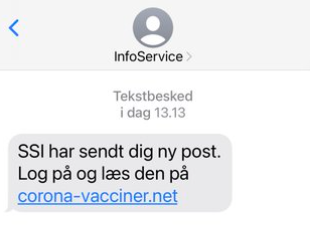 Sådan kan svindel-sms'en se ud