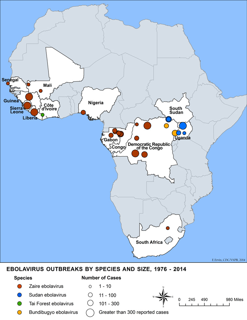 Kort Over Afrika Ebola Tidligere ebolaudbrud Kort Over Afrika Ebola